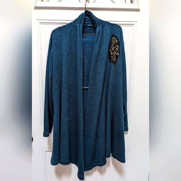 *Vintage Blue Sweater Sequins Embellished, XL - Picture 7 of 7